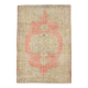 6x9 Soft Beige & Red Geometric Vintage Rug, 181x260 Cm