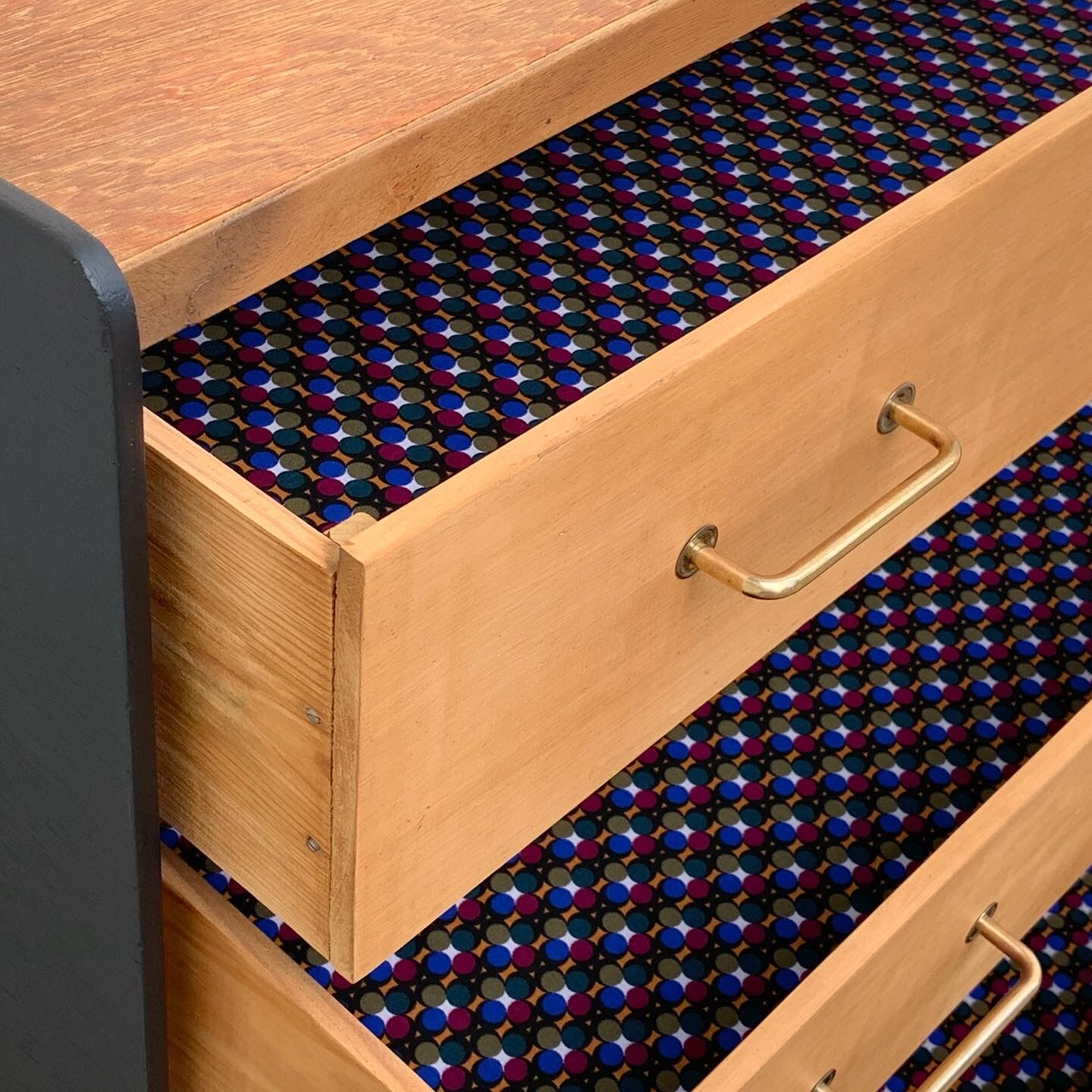 1960 compass foot chest of drawers