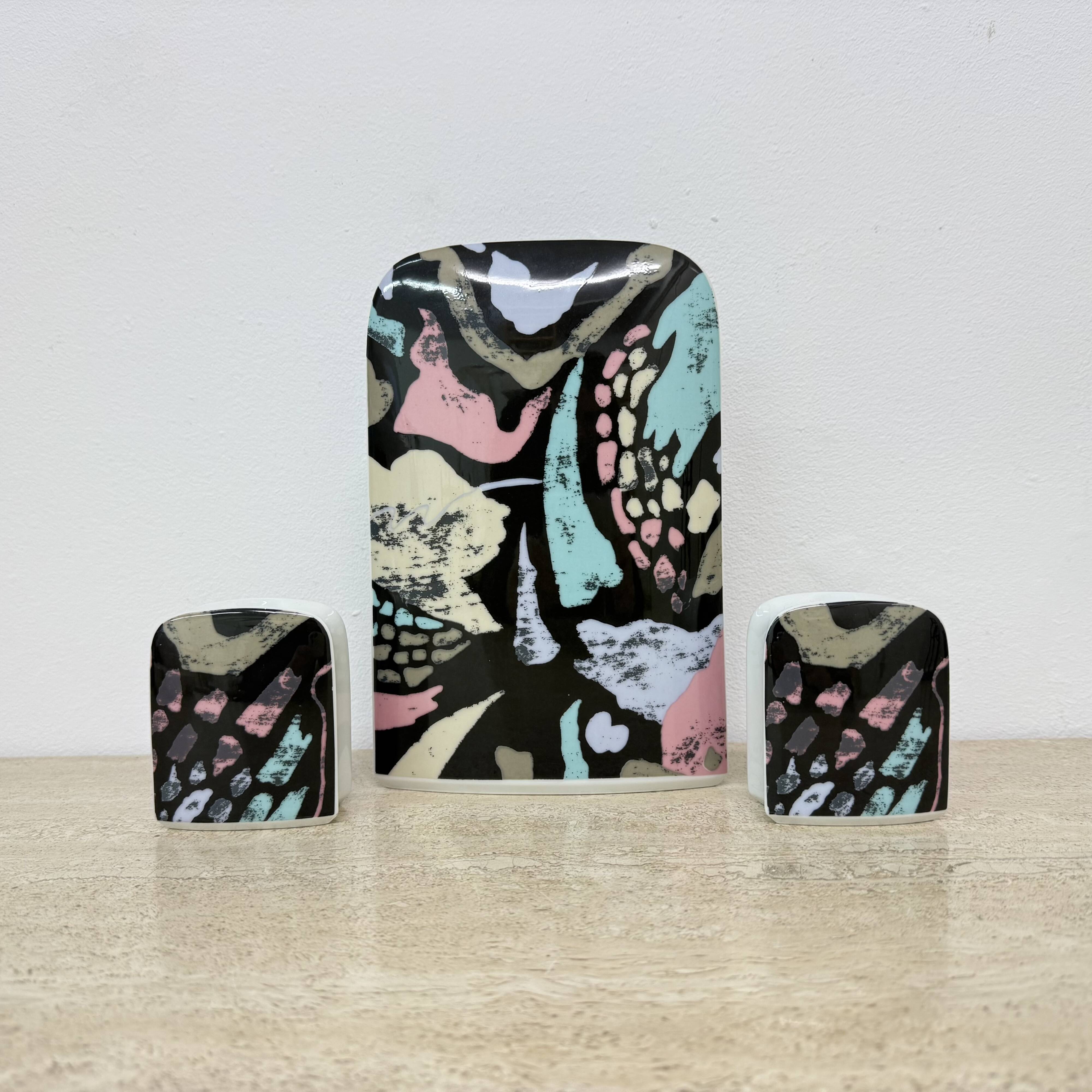 Thomas porcelain vase by Rosenthal and set of 2 candle holders, 1980’s