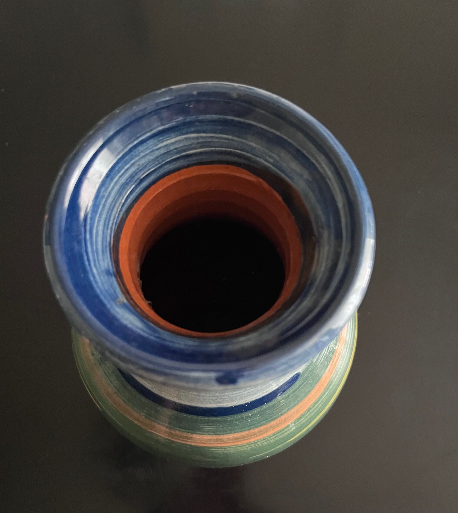 Multicolored ceramic vase