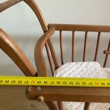 Ancien landeau en bois vintage pour enfant