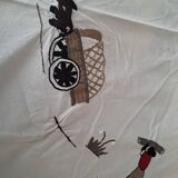 Round embroidered tablecloth