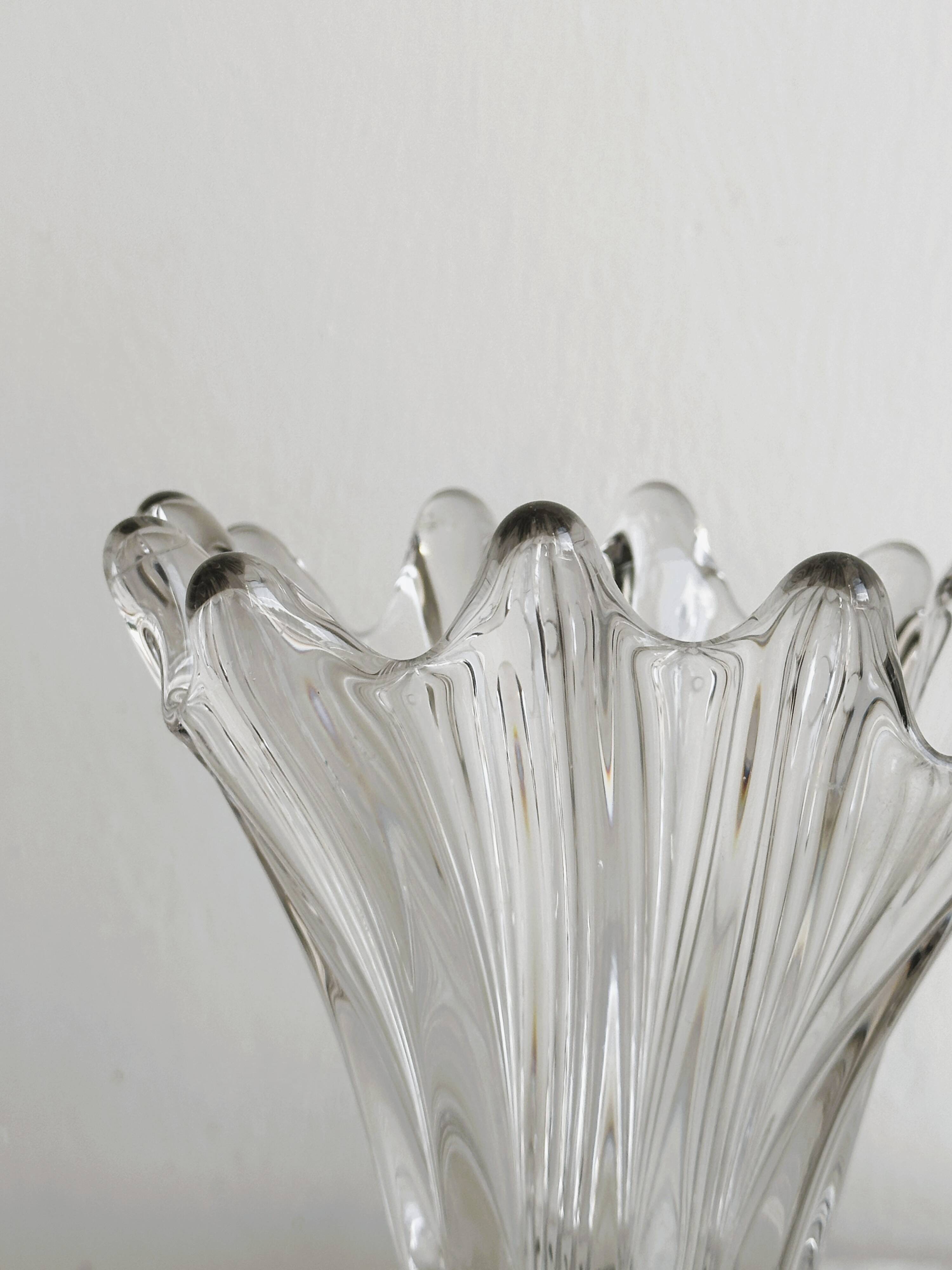 Vintage transparent white glass vase