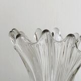 Vintage transparent white glass vase