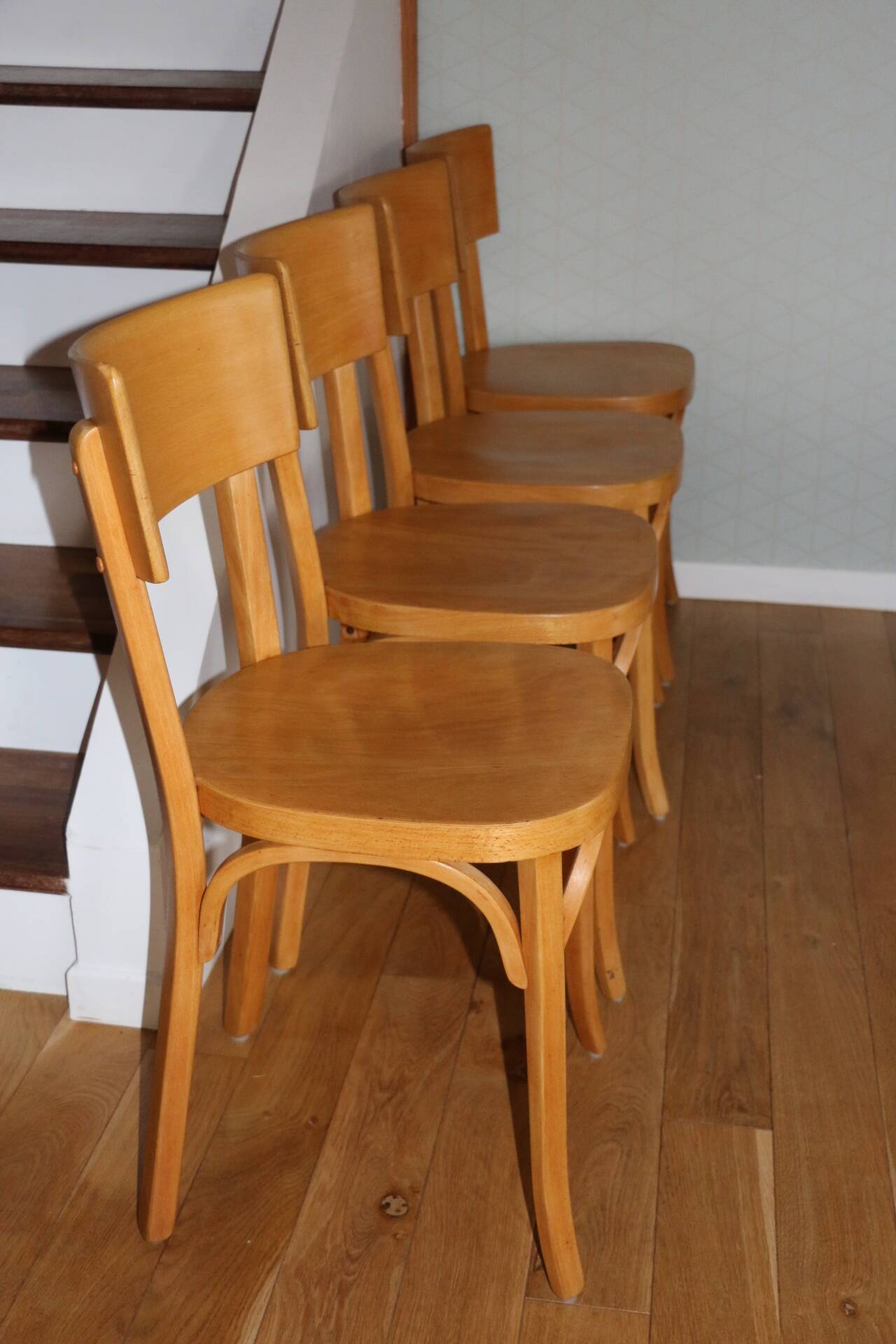 Set of 4 Baumann No. 30 chairs with wide back