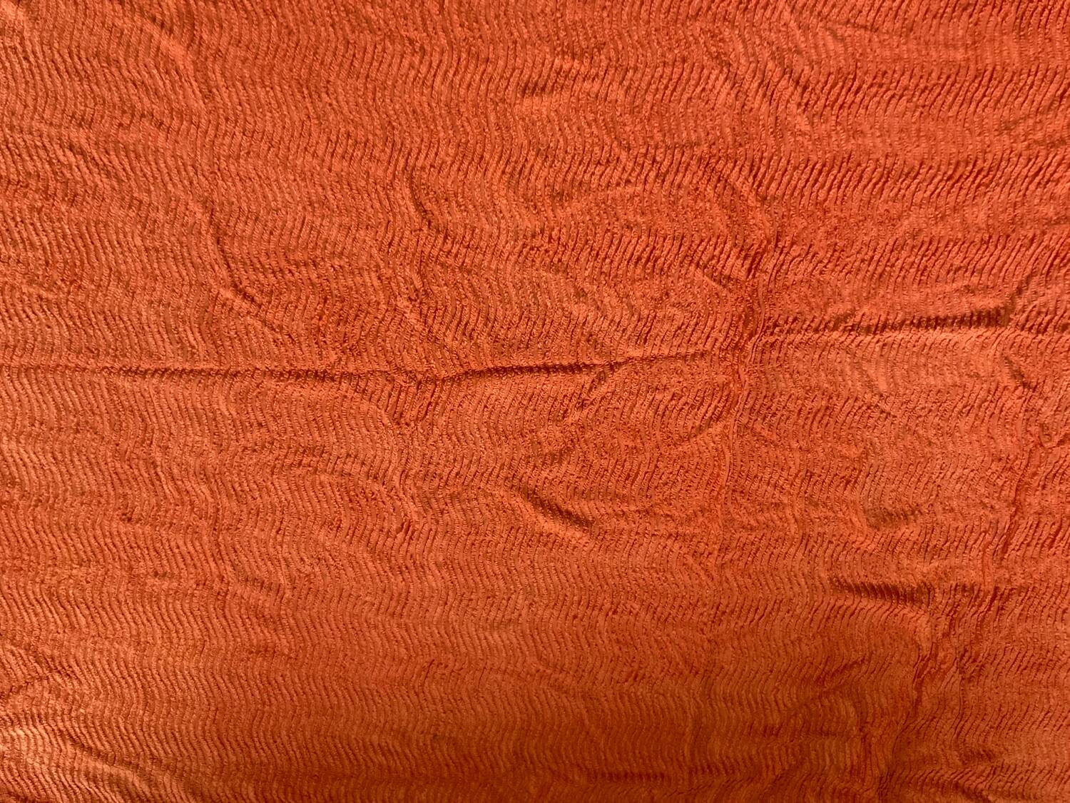 Orange chenille double bed cover