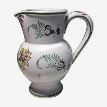 Malicorne ceramic violet pitcher