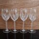 Ensemble de 4 verres à vin rouge vintage en cristal gravé