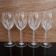 Set of 4 Vintage Etched Crystal Red Wine Glasses