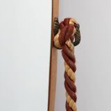 Miroir triangulaire organique vintage avec dos en bois, Belgique années 1960