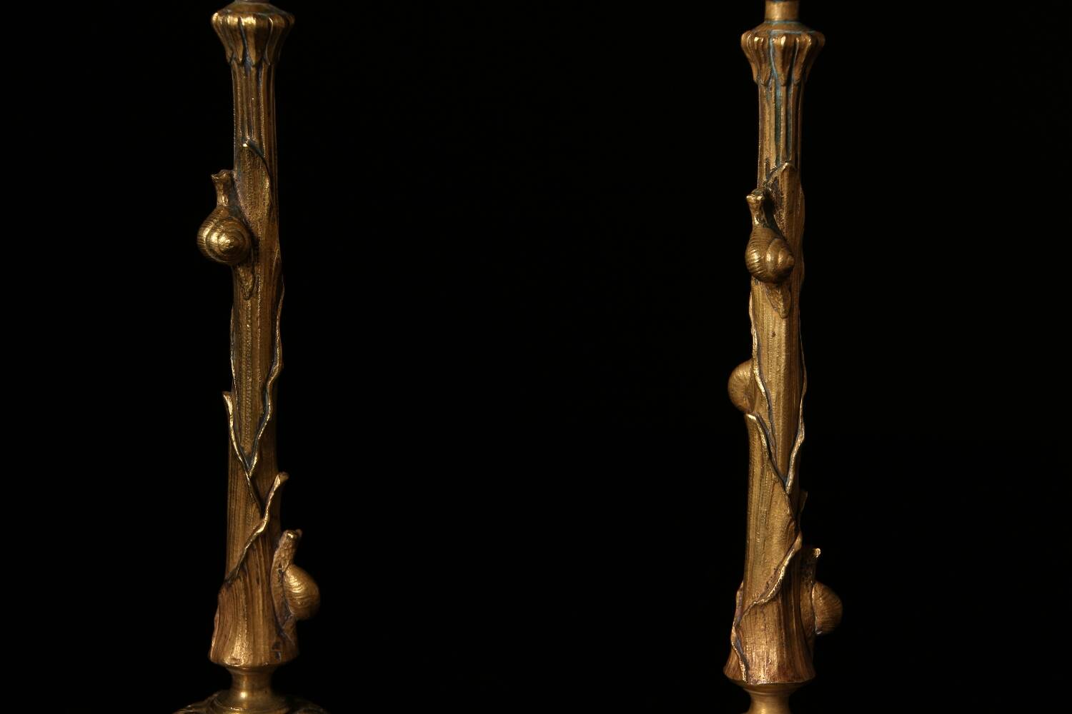 Pair of tripod candlesticks by Paul-Auguste Gagné (19th century)