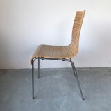 Suite of 4 zebra wooden chairs
