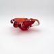 Flavio Poli Seguso Sommerso Red Amber Vintage 60s Art Glass Ashtray
