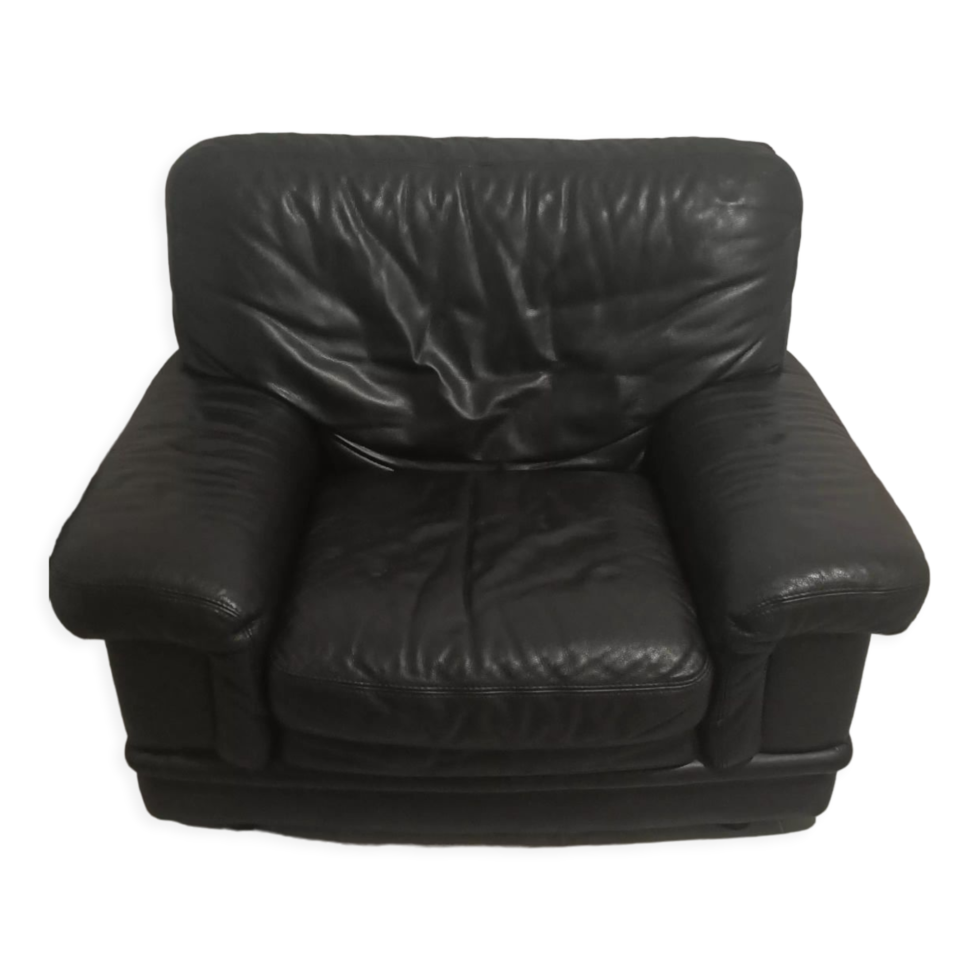Black leather armchair Natuzzi
