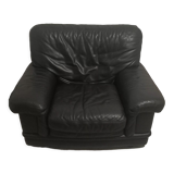 Black leather armchair Natuzzi