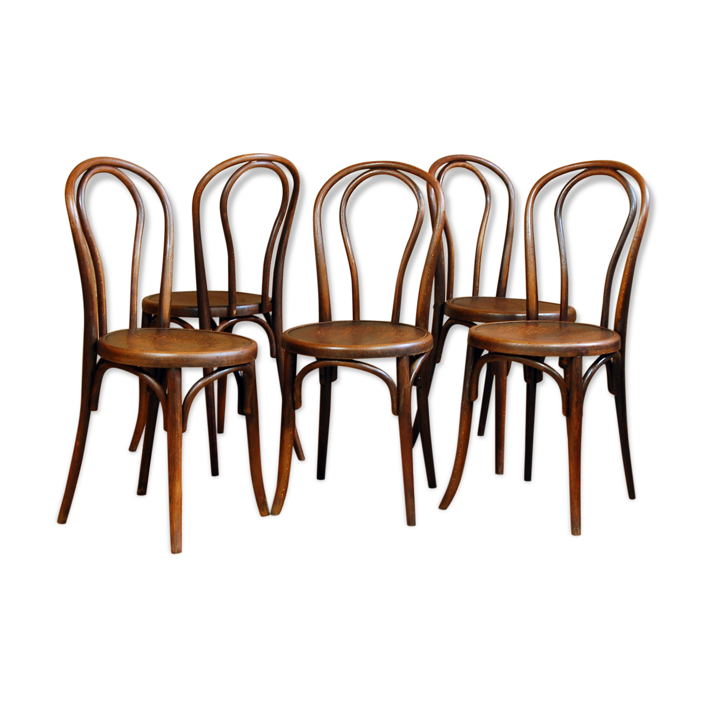 5 chaises bistrot viennoises Fischel N°18 années 20