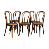 5 chaises bistrot viennoises Fischel N°18 années 20