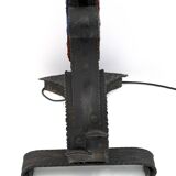 Poliarte Brutalist Italian Wrought Iron and Color Raw Glass Floor Lamp, 60