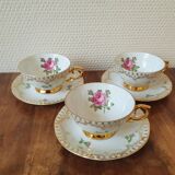 Set of porcelain cups and saucers