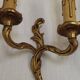 Vintage French Bronze Double Wall Sconces with Acanthus Leaf Detail 5706