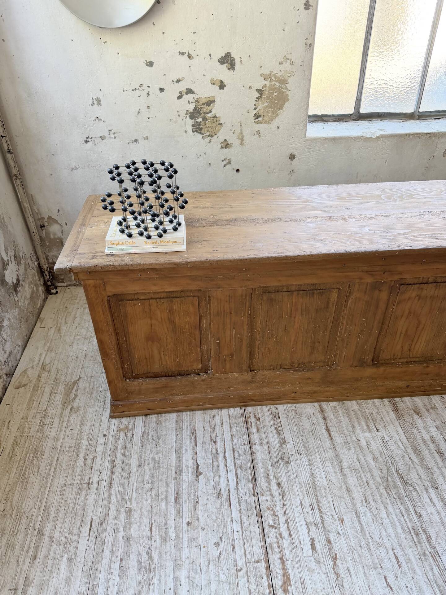 Comptoir de commerce 1950 bois pin 211cm