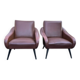 2 Vintage Armchairs - Mid Century Modern Style