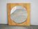 Vintage 1970s Czech Oak Veneer Square Mirror with Circular Glass