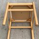 4 solid wood and white leather chairs