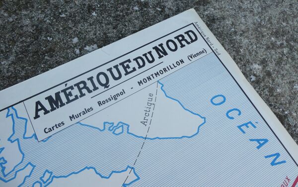 Affiche-carte Scolaire Rossignol : Amérique Du Nord États-Unis / Amérique du sud.