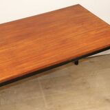 Vintage Danish teak and black lacquered metal table, 1950s