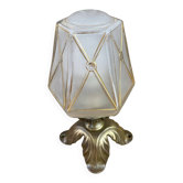 Bronze lamp with frosted glass globe