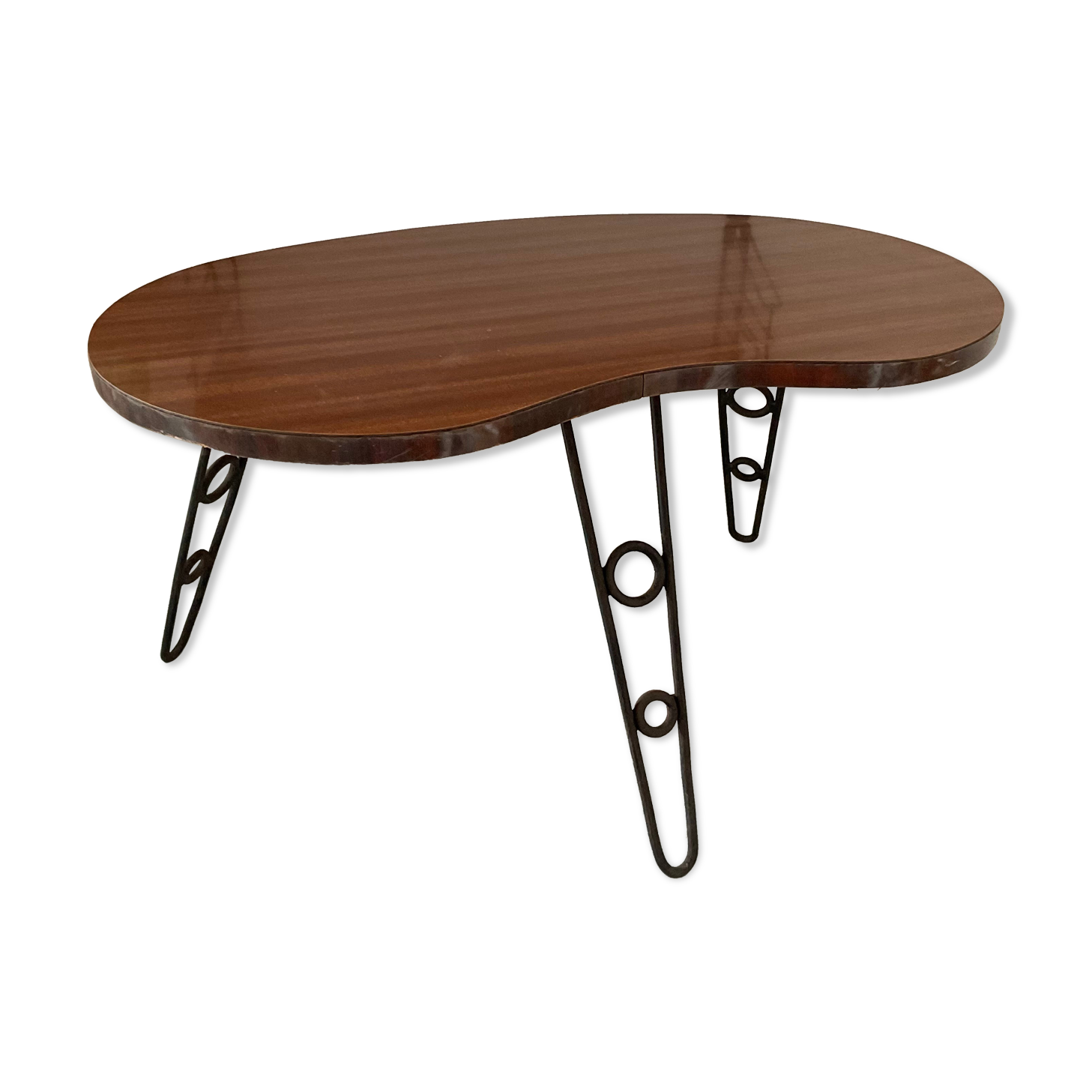 Free-form tripod coffee table from the 50s and 60s