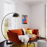 Blue orange abstract art "abandonment to the other"