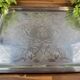 Silver-plated metal tray by Christofle – Floral decoration and monogram