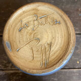 Apothecary pot + old lid peggy la bathie glazed polychrome stoneware