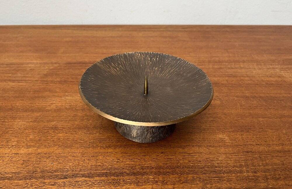 Brutalist Bronze Candle Holder Mid-Century, 1960s