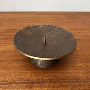 Bougeoir Brutaliste en Bronze Milieu du Siècle, années 1960