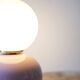 Ceramic lamp in pink and opaline