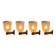 Art Deco Wall Lights in Blown Glass and Brass, Italy, 1940s, Set of 4