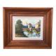 Oil painting on canvas s. audrey riverside + wood frame #a218