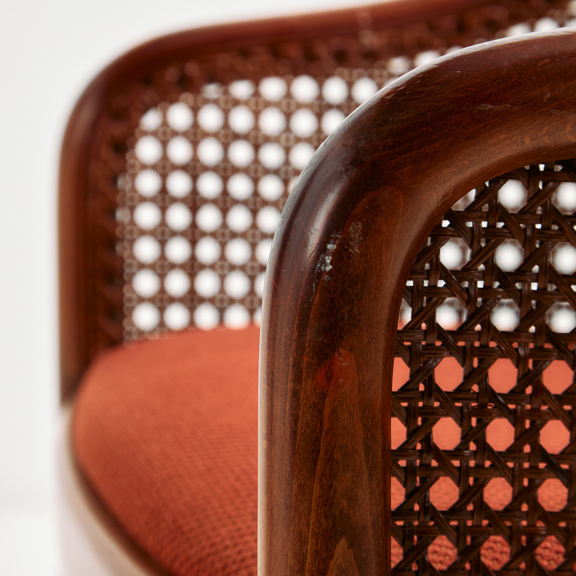 Armchair in beech and rattan