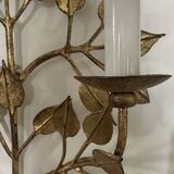 Paire d’appliques feuillage doré circa 1960