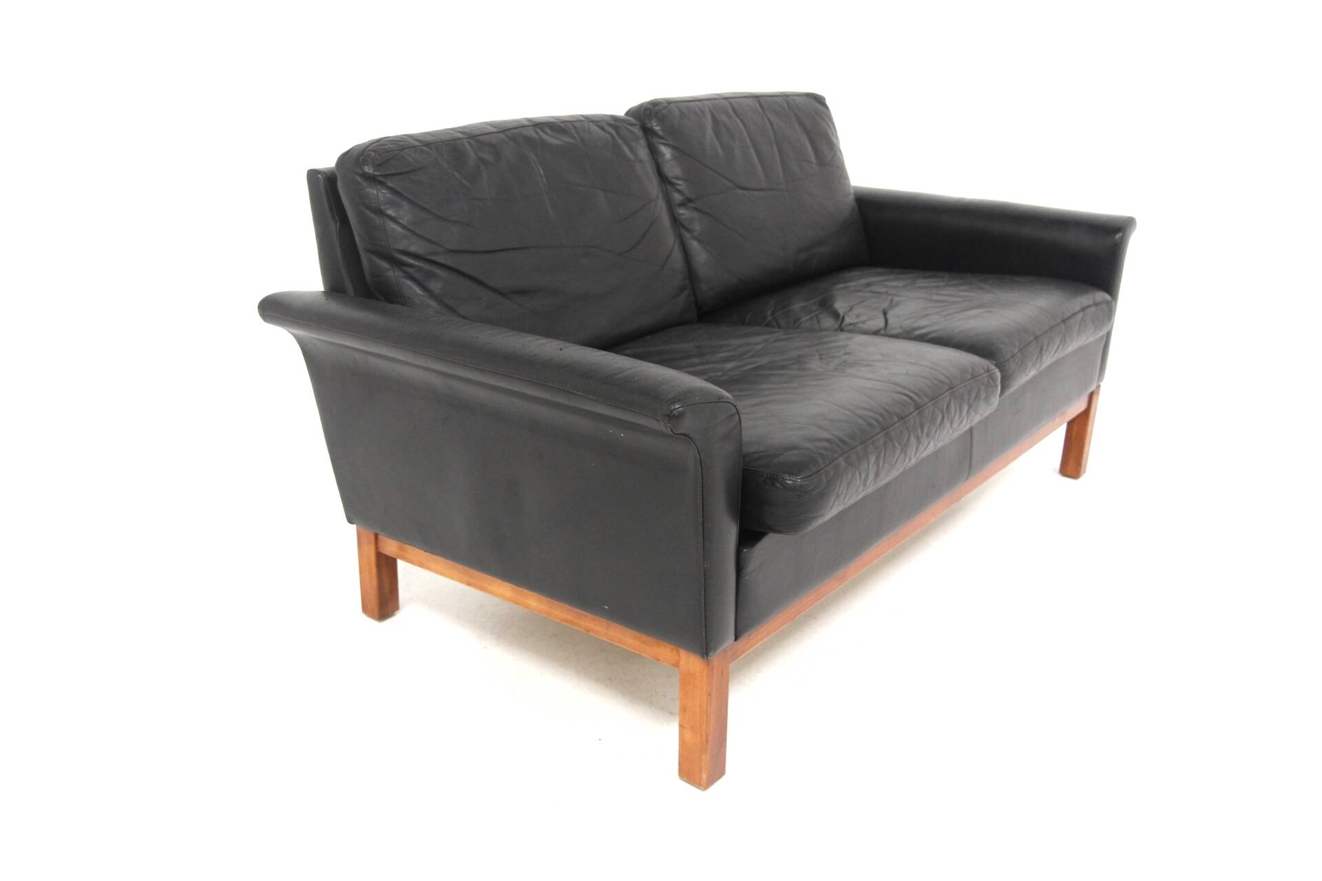 Scandinavian 2-seater leather sofa, Sweden, 1950