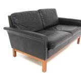 Scandinavian 2-seater leather sofa, Sweden, 1950
