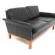 Scandinavian 2-seater leather sofa, Sweden, 1950