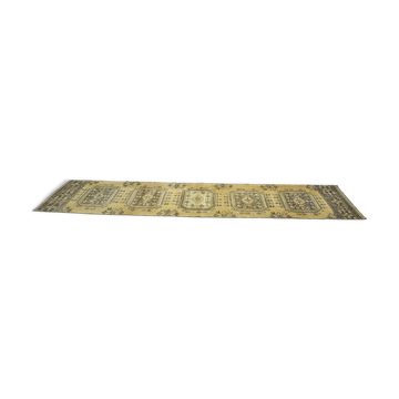 Tapis Oushak Runner jaunâtre et marron sku 2255.