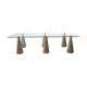 Glass table with cement legs