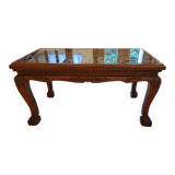 Carved solid teak dining table