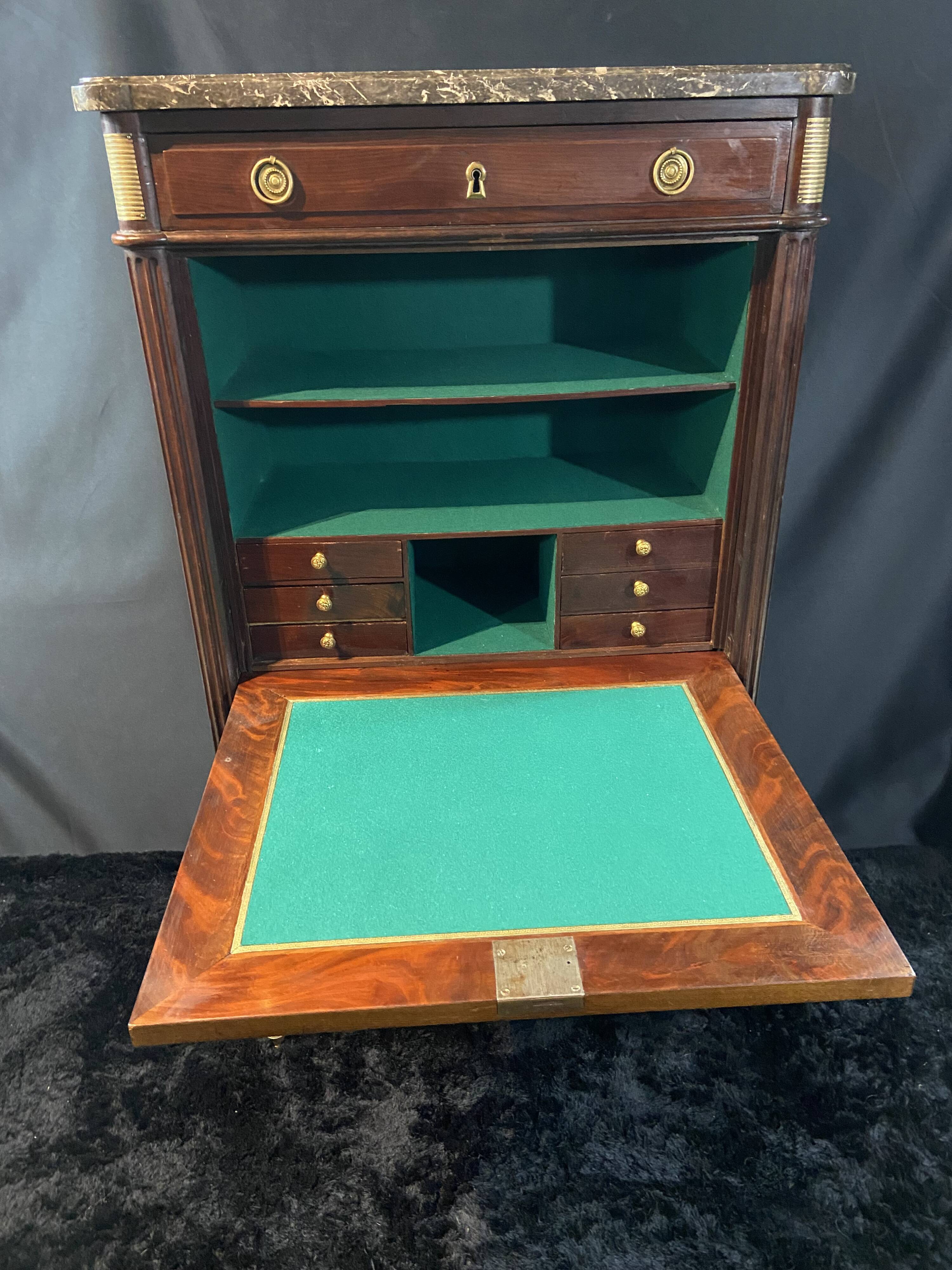 18th-century solid mahogany Louis XVI secretary