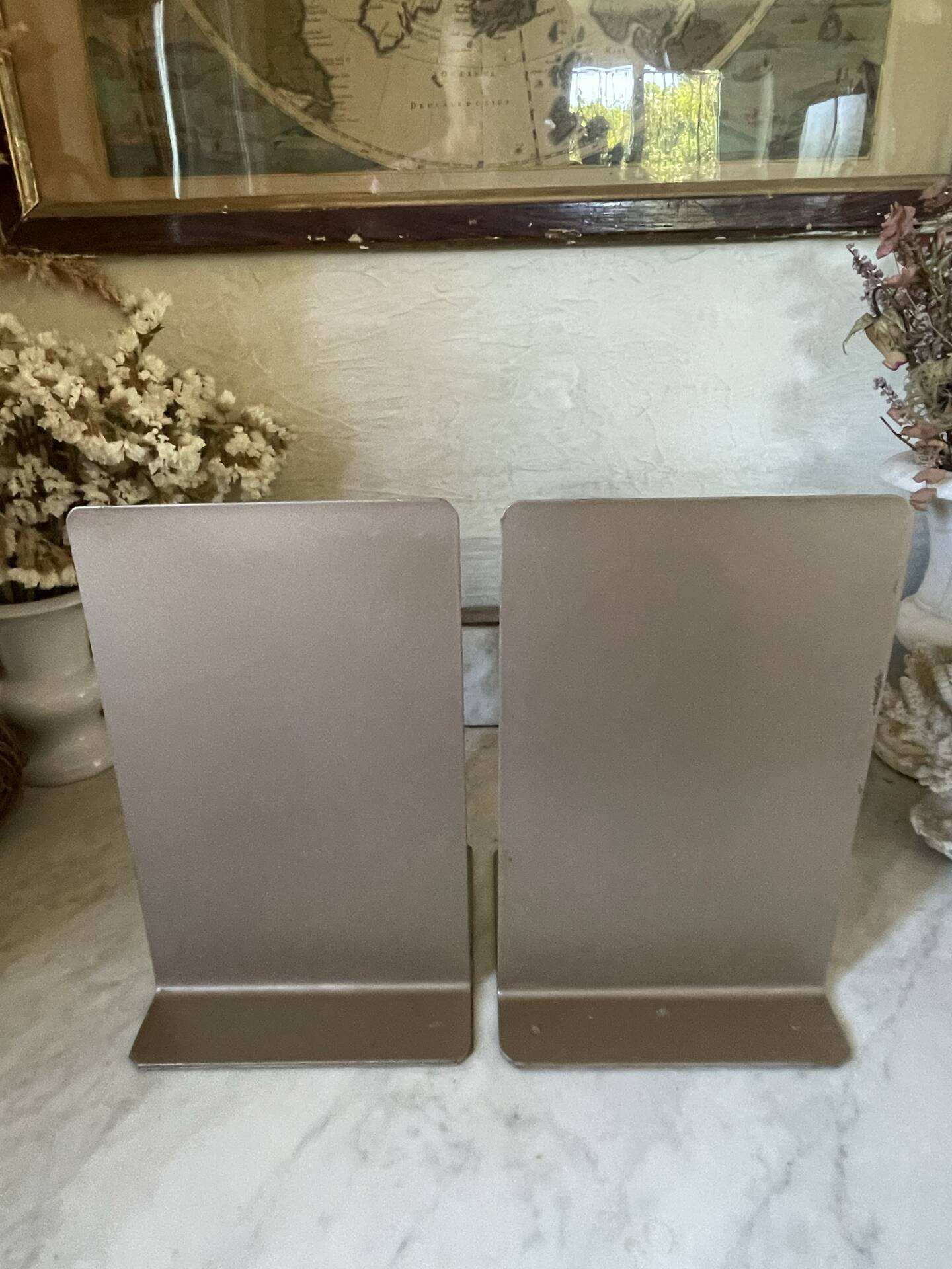 Vintage metal bookends pair